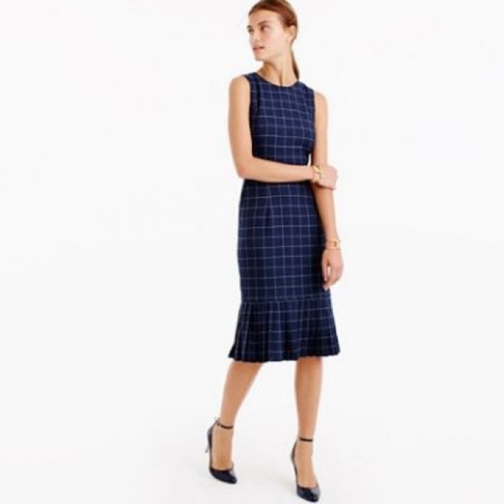 J Crew Window Pane Sheath Dress